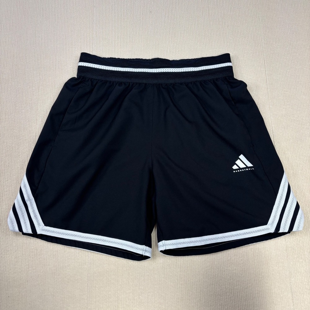 Adidas Crazy Lite Basketball Shorts Mens Small Black White Loose Fit 6 in inseam